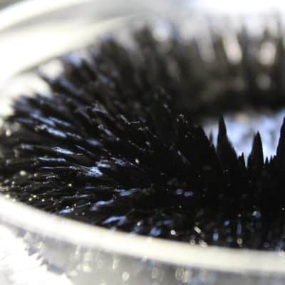 Die Einsatzbereiche von Ferrofluiden sind mannigfaltig – und eigentlich sind sie auch schön anzusehen. Gemeinsam mit den Mädchen erforschen wir die magnetischen Eigenschaften dieser Flüssigkeit.